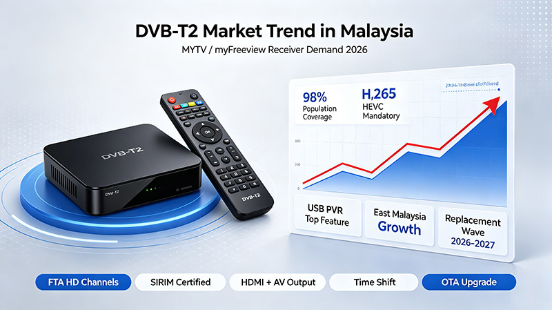 Tendance du marché DVB-T2 en Malaisie (2026 myFreeview / MYTV)